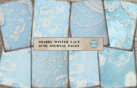 Download Shabby Winter Lace, Junk Journal Pages - Premium Resources
