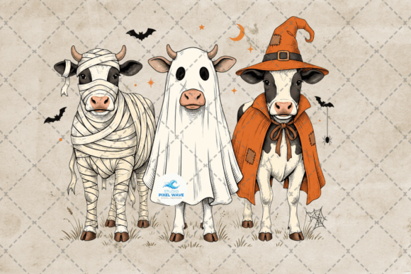 Download Spooky Halloween Cows Png - Premium Resources