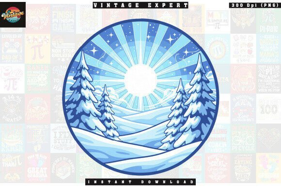 Download Stained Glass Christmas Landscape PNG - Premium Resources