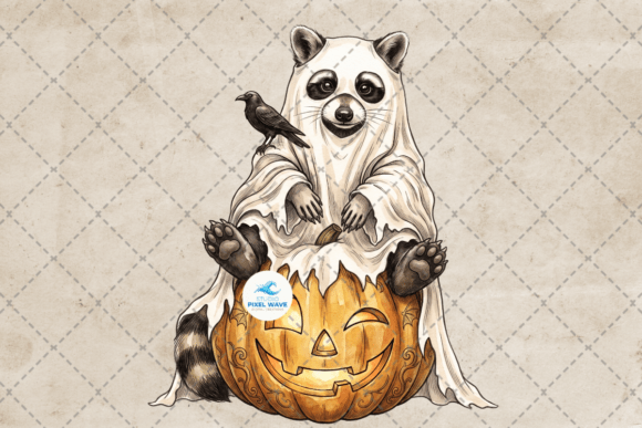 Download Funny Ghost Raccoon Halloween PNG - Premium Resources